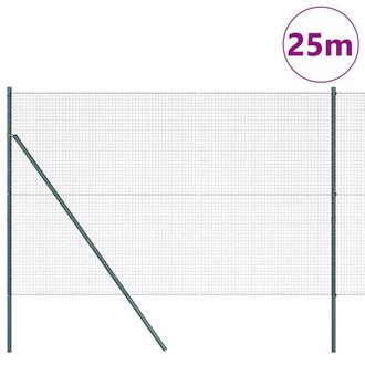 Berkfield Home Green Fence Post Set Set of 2 Green Powder-Coated Steel 25 x 1.5 m