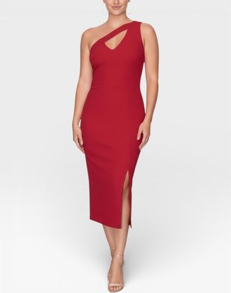 Rachel Roy Lara One-Shoulder Midi Dress in Racing Red at Nordstrom, Size Xx-Large