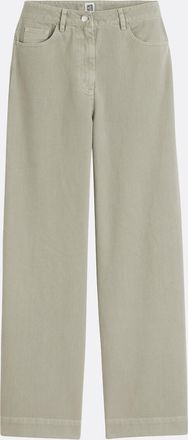 La Redoute Collections Katoenen twill broek met hoge taille en wijde pijpen