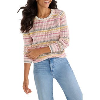 Nic+Zoe Stripe Sweater in Pink Multi at Nordstrom, Size Xx-Large