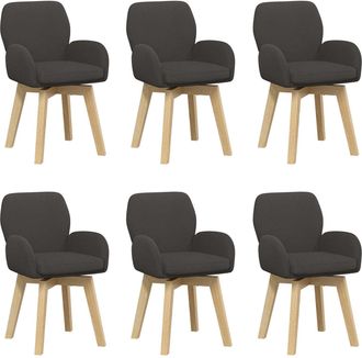 vidaXL Sillas De Comedor Giratorias 6 Uds. Boucl&eacute; Gris Oscuro Vidaxl
