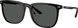 Emporio Armani Dark Grey Square Unisex Sunglasses EA4255D 500187 56