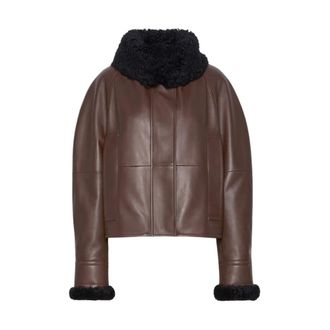 Sportmax Leren jas - Dames - Jassen - Bruin - Maat: XS Leer