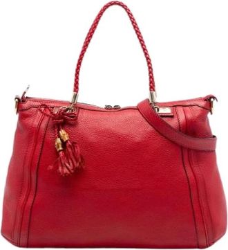 Gucci Pre-owned Bella Tote Bag - Dames - Vintage Shopper - Rood - ONE Size - Leer - Vintage