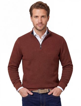 Casamoda Trui Casa Moda oranje half zip