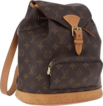 Louis Vuitton Vintage Montsouris Monogram Canvas Brown Canvas Backpack Bag (Pre-Owned)