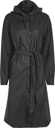 Rains Hooded Coated Shell Waterproof Jacket - Black - S (UK8-10 / S)