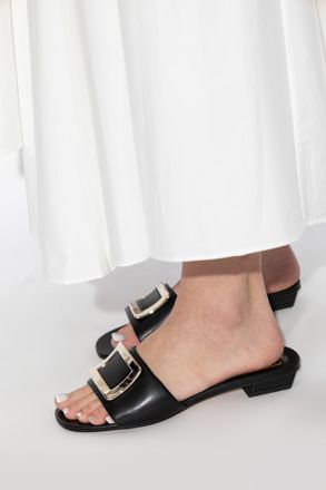 Roger Vivier BV Padded Leather Heeled Mules, Womens, Black