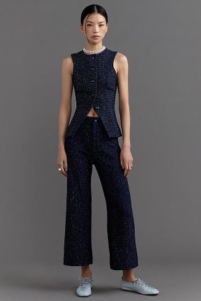 Maeve The Colette Tweed Cropped Wide-Leg Pants by Maeve