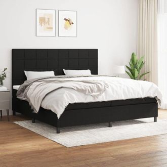 vidaXL Cama Box Spring Con Colch&oacute;n Tela Negro 200x200 Cm Vidaxl