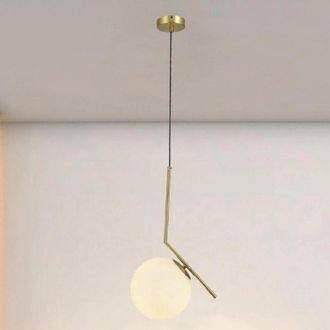 Trade Shop Trade Shop - Copy Of Lampadario A Sospensione Argento Con 2 Sfere In Vetro Bianco Attacco G9 E27 33498