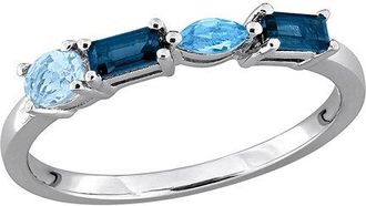 Rina Limor Silver 0.73 Ct. Tw. Blue Topaz Anniversary Band Ring