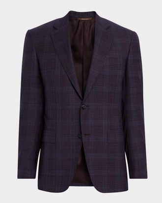 Canali Men & apos;s Plaid Wool Notch-Lapel Sport Coat
