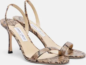 Jimmy Choo London Jenn snake-effect leather slingback sandals