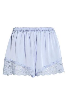 Free People Meet Me in the Middle Lace Trim Tap Shorts in Peri Ice at Nordstrom, Size X-Large