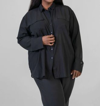 Nouvelle/Silk95Five Monte Carlo Chiffon Shirt - Plus In Black