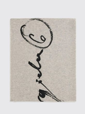 Maison Margiela Rectangular Wool Scarf with Printed Logo