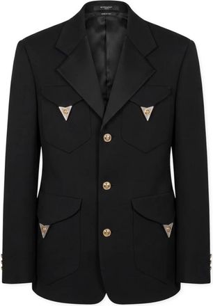 Versace Stretch Wool Blazer - Heren - Blazers - Zwart - S - Wol - Jassen