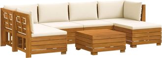 vidaXL 7 Uds. Conjunto De Sof&aacute;s De Exterior Madera De Acacia S&oacute;lida Vidaxl