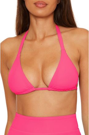 BECCA by Rebecca Virtue Reversible Triangle Bikini Top in Punch/Cora at Nordstrom Rack, Size Medium