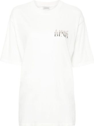 Anine Bing logo-print cotton T-shirt - women - Cotton - M - White