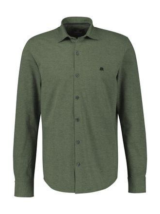 Lerros Langarmhemd LERROS, Herren, Gr. XL, N-Gr, nordic olive, Web, Obermaterial: 100% Baumwolle, unifarben, regular fit normal, Manschette, Hemden Langarmhe