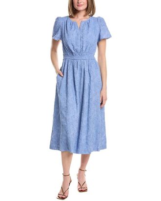 Anne Klein Embroidered Midi Dress