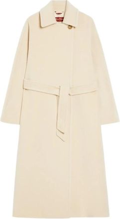 Max Mara Elegante wollen babyjas - Dames - Jas met riem - Beige - XS - Wol - Jassen