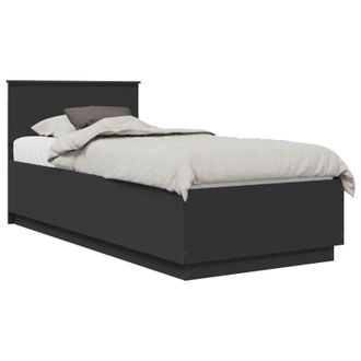 vidaXL Estructura De Cama Negro 100 X 200 Cm Madera De Ingenier&iacute;a Vidaxl