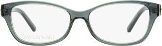 Swarovski SK5430 Crystal-Accented Rounded Rectangle Eyeglasses - Gray