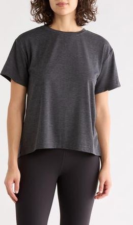 Zella Inspired Knit Activewear T-Shirt in Black at Nordstrom Rack, Size X-Large