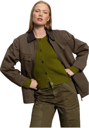 Sanctuary Barn Jacket Womens Coat Burnt Olive : LG (US 10-12), Cotton