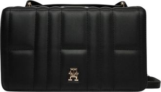 Tommy Hilfiger Monogram Gewatteerde Crossbodytas - Dames - Schoudertassen - Zwart - ONE Size - Tassen