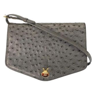 Bally Pre-owned Leather Crossbody Bag - Dames - Pre-owned - Grijs - Maat: ONE Size Leer