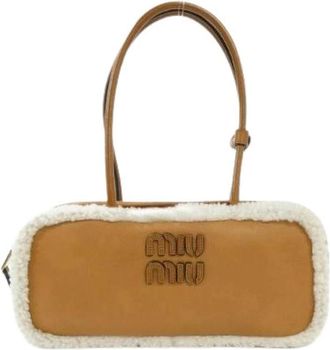 Miu Miu Pre-owned Montone Shearing Shoulder Bag - - Pre-owned - Donna - Marrone - ONE SIZE