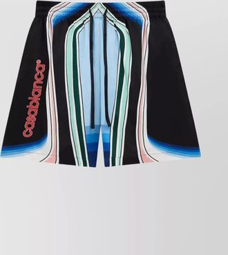 Casablanca silk drawstring shorts side pockets