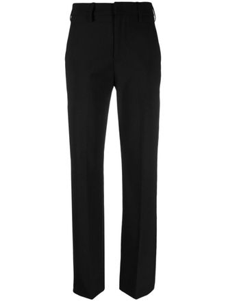 Dondup logo-plaque pressed-crease tailored trousers - women - Virgin Wool/Elastane/Polyester/Acetate/Viscose - 28 - Black
