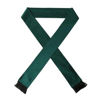 Dolce & Gabbana Stola in seta con frange - - Accessories - Uomo - Verde - ONE SIZE