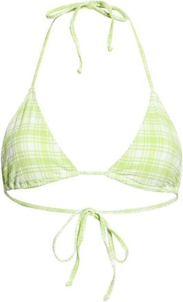 PacSun Plaid Triangle Bikini Top in Green/White at Nordstrom, Size X-Small