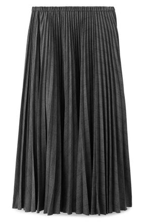 Mango Check Pleated Maxi Skirt in Grey at Nordstrom, Size 4