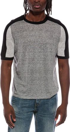 Autumn Cashmere Colorblock Saddle Linen-Blend T-Shirt