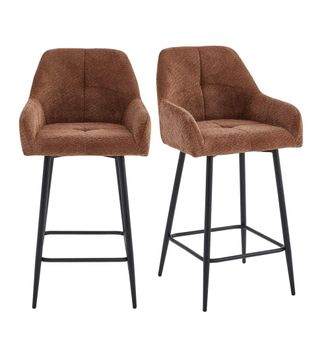 Moloo Silla de bar de tela Ikon Terracotta (x2)