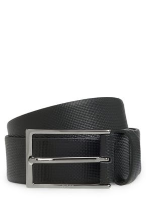 HUGO BOSS Lederg&uuml;rtel BOSS Carmello, Herren, Gr. 11,5, schwarz (schwarz 001), Rindsleder, unifarben, G&uuml;rtel Lederg&uuml;rtel, in strukturierter Optik