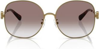 Tory Burch 56mm Gradient Round Sunglasses in Bronze at Nordstrom