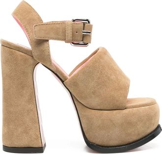 Moschino 140 mm suède sandalen - Bruin