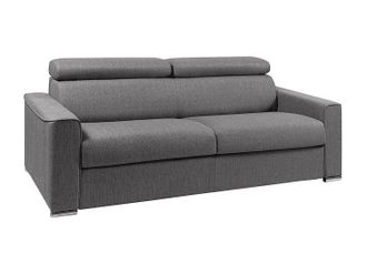 Vente-Unique Vente-unique - Divano Letto 4 Posti Ribalta Memory Foam - Letto: 160 Cm Materasso: 16 Cm Tessuto Grigio - Vizir