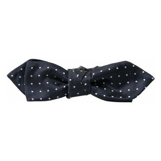 Dolce & Gabbana Bowties, male, Blue, Size: ONE SIZE Polka Dot Silk Adjustable Papillon Bow Tie