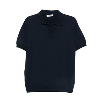 KANGRA V-neck Knitwear, male, Blue, Size: 2XL Polo senza bottoni rasato calato