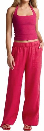 Beyond Yoga Square Halter Tank Top In Berry Red Heather