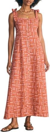 Faherty Anna Kahalekulu Kendall Linen Maxi Sundress in Red Naupaka at Nordstrom Rack, Size Xx-Small